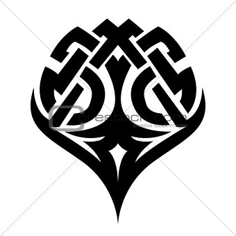 Celtic ornament tattoo black and white