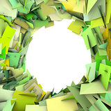 abstract fragment green spiked shape on white