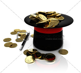 top hat trick with coins
