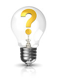 Light bulb with question mark