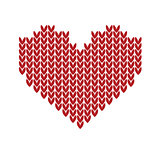 seamless Knitted pattern with red heart