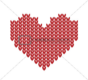 seamless Knitted pattern with red heart