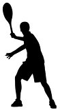 tennis player performing,silhouette vector
