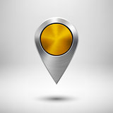 Technology Map Pointer with Gold Metal Texture