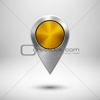 Technology Map Pointer with Gold Metal Texture