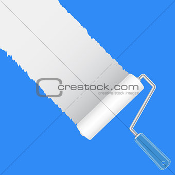 Paint roller brush with white
