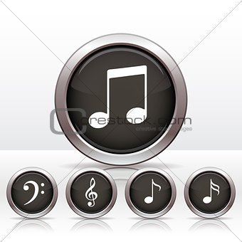 Set buttons with music note icon