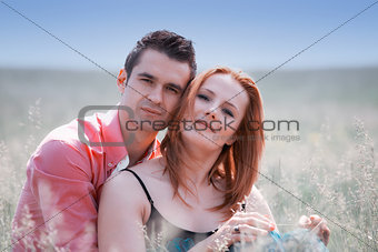 Couple hugging outdoor