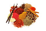 arrangement of spices on a white background