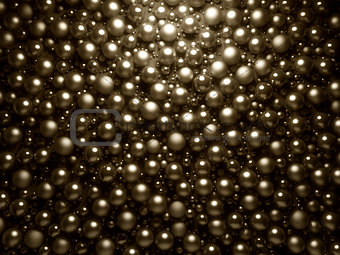 Golden shinning pearls background