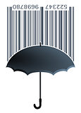 bar code label with umbrella