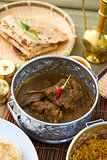 indian foods of chapatti, korma and biryani nice