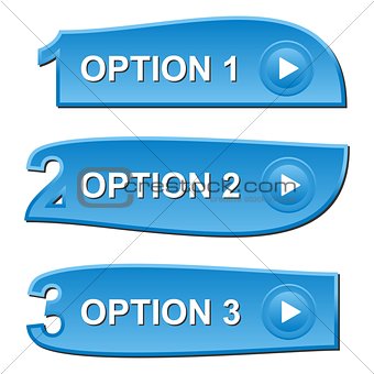 Three blue options