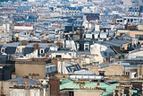Paris rooftops aerial view