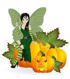 Fairy on a pumpkin