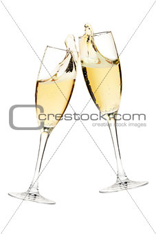 Cheers! Two champagne glasses