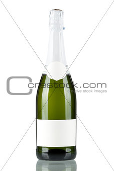 Bottle of champagne with blank label