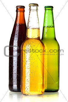Three beer bottles