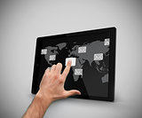 Finger touching at tablet pc