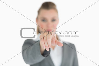 Woman pointing on something