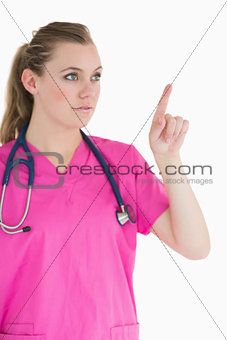 Doctor pointing to something