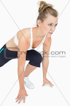 Woman about to race