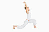 Woman in low lunge yoga pose
