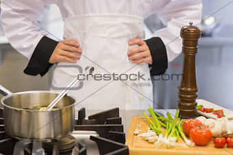 Chef making soup