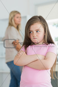 Little girl looking angry
