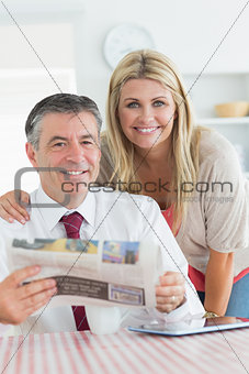 Smiling couple in the kitchen