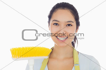 Happy woman with brush
