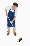 Sweeping man