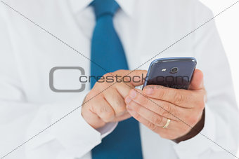 Man using a smart phone