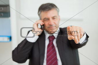 Businessman working on the phone