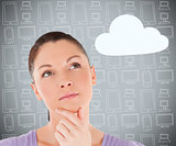 Brunette considering cloud computing