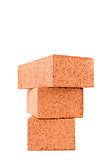 Stack of three clay bricks