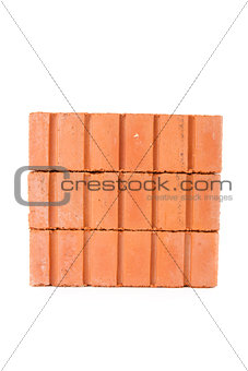 Small wall of red bricks