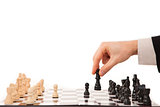 Hand moving a chessman
