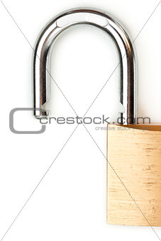 Unlocked padlock close-up