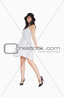 Woman twirling in her pretty dress