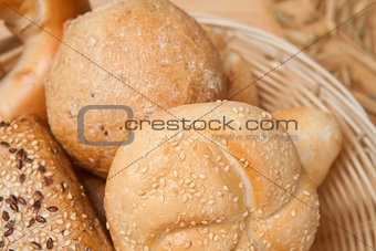 Bread lying in basket
