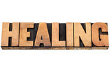 healing word in wood type