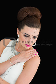 Woman with beehive posing