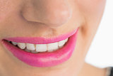 White smile and pink lips