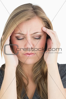 Woman closing her eyes
