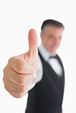 Waiter giving thumbs up