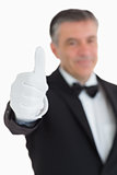 Waiter with thumbs up