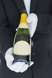 Close view of open bottle of champagne