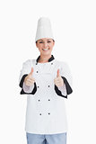 Cook with thumbs up