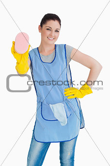 Cleaner showing a sponge